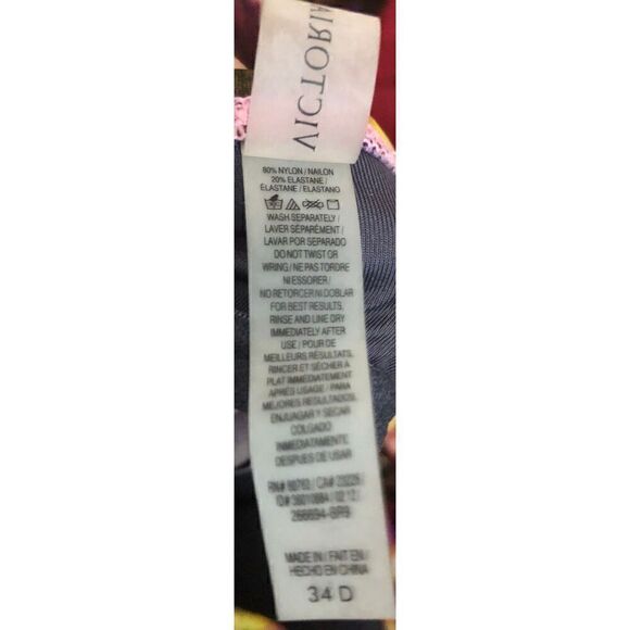 Victoria's Secret VS Womens Tankini top Swimsuit Bathing halter Size 34D Floral - Picture 10 of 10